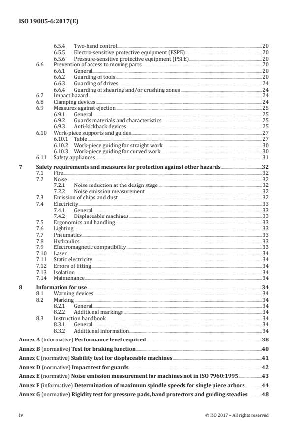 ISO 19085-6:2017 ISO 19085-6:2017 - Woodworking machines -- Safety - Page 4 preview