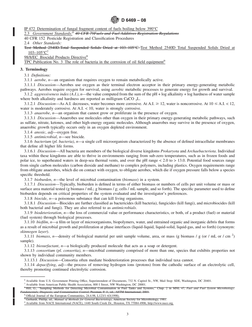 REDLINE ASTM D6469-08 - Standard Guide for Microbial Contamination in Fuels and Fuel Systems