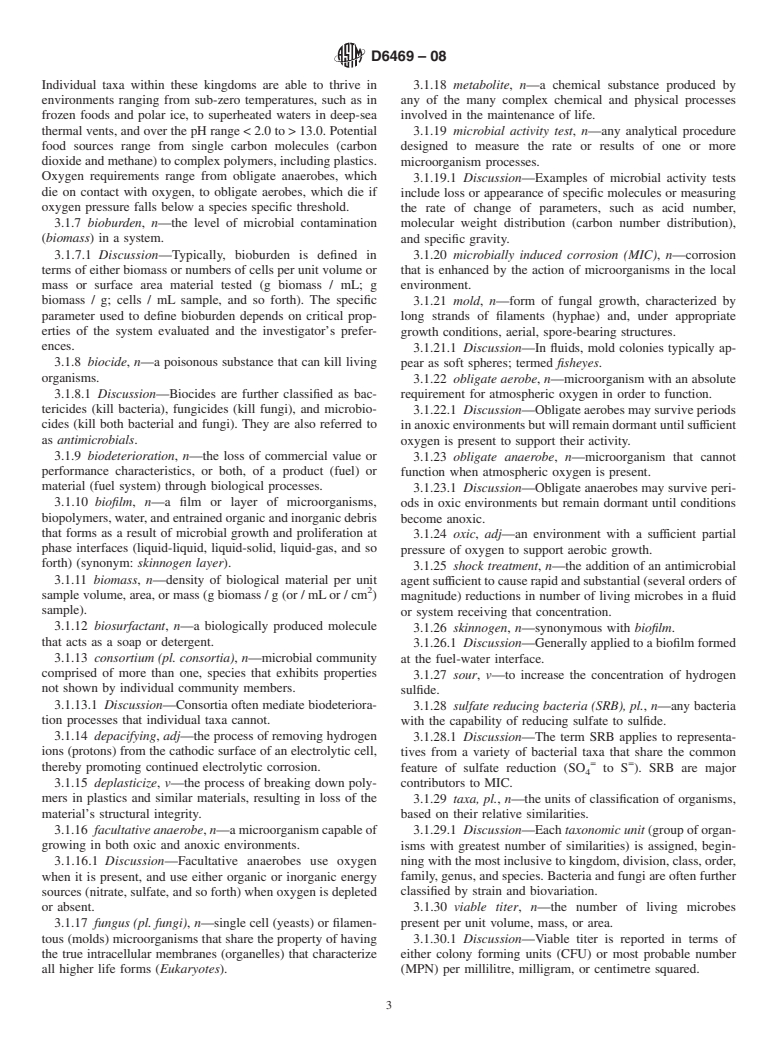 ASTM D6469-08 - Standard Guide for Microbial Contamination in Fuels and Fuel Systems