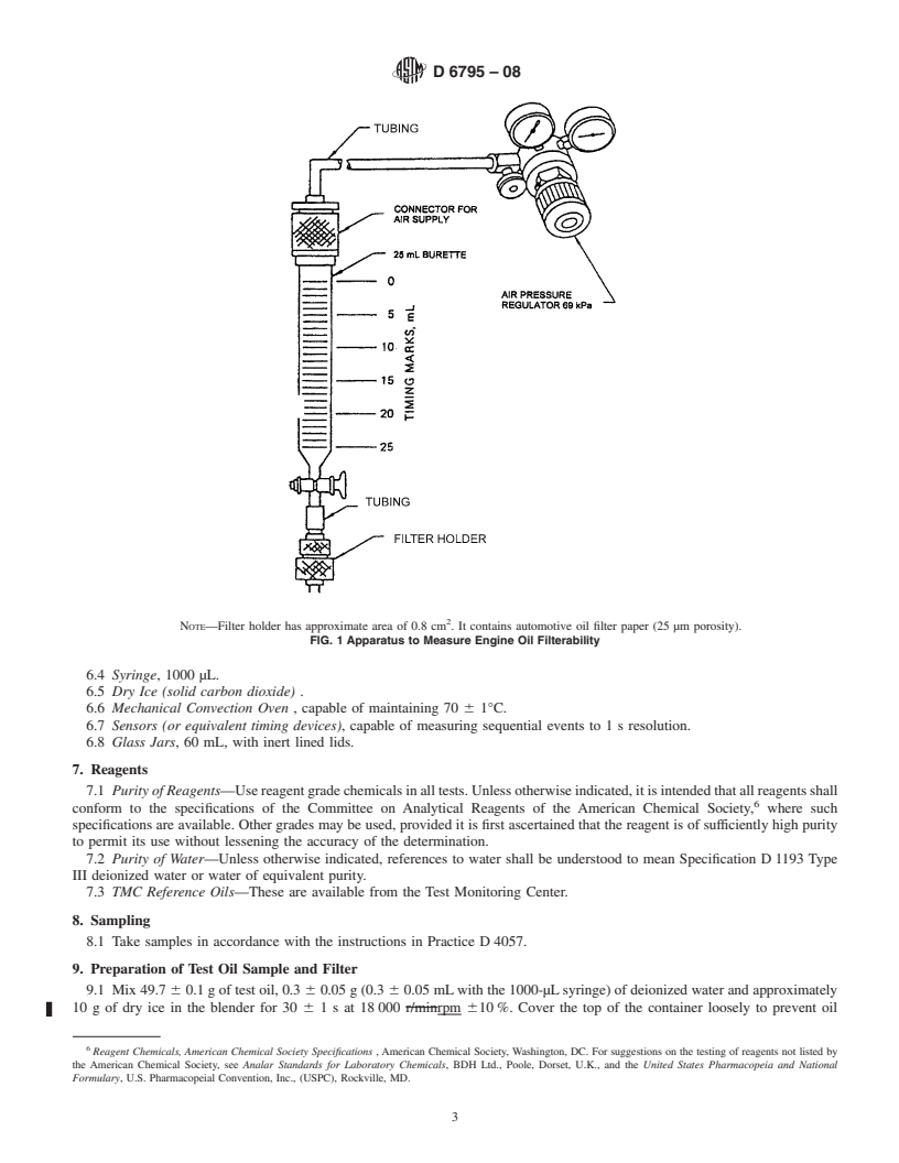 REDLINE ASTM D6795-08 - Standard Test Method for Measuring the Effect on Filterability of Engine Oils After Treatment with Water and Dry Ice and a Short (30-min) Heating Time