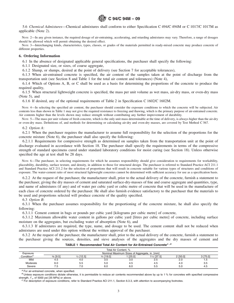 REDLINE ASTM C94/C94M-09 - Standard Specification for Ready-Mixed Concrete