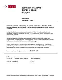 EN 81-70:2021 - Page 1 preview