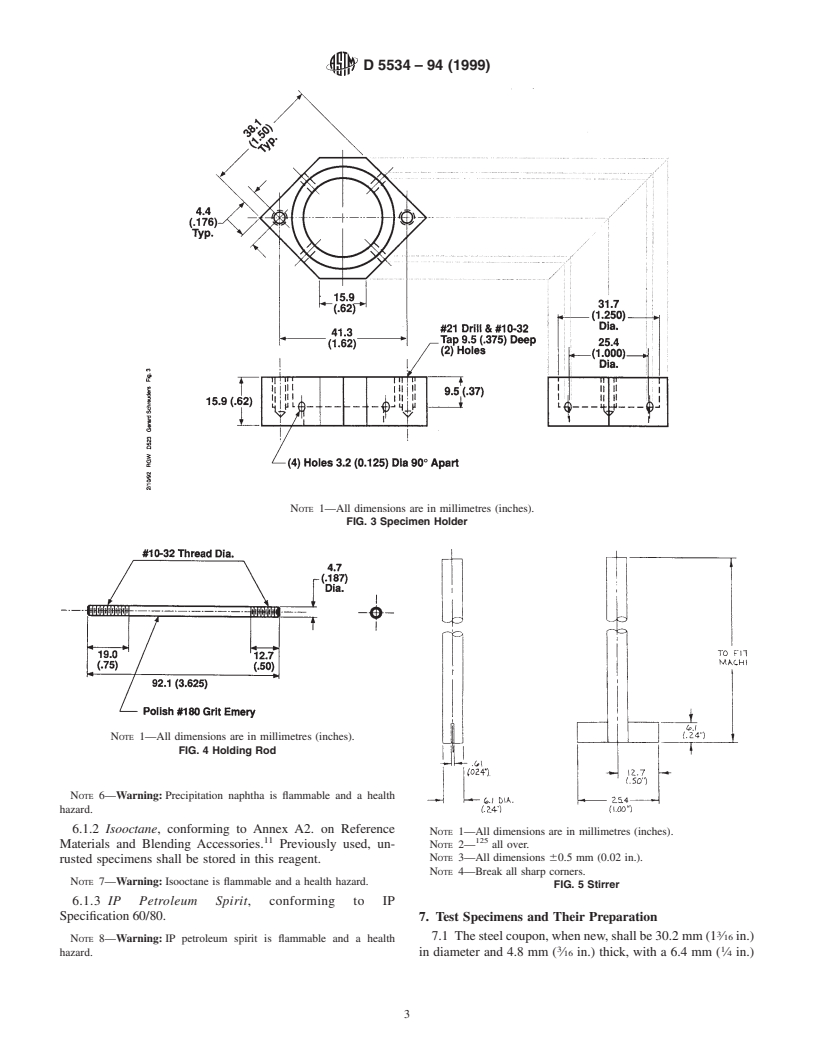 ASTM D5534-94(1999) - Standard Test Method for Vapor-Phase Rust-Preventing Characteristics of Hydraulic Fluids