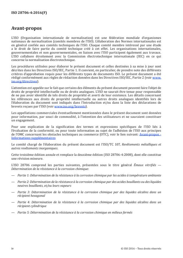 ISO 28706-4:2016 ISO 28706-4:2016 - Émaux vitrifiés -- Détermination de la résistance à la corrosion chimique - Page 4 preview