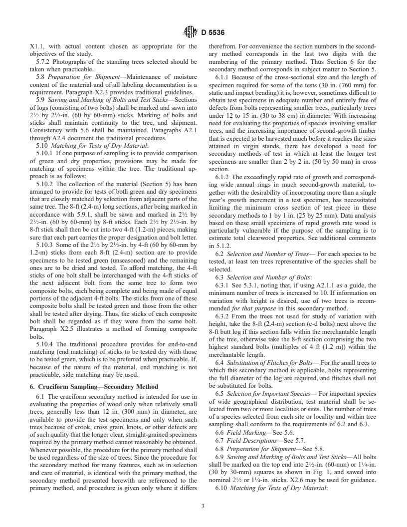 ASTM D5536-94(1999) - Standard Practice for Sampling Forest Trees for Determination of Clear Wood Properties