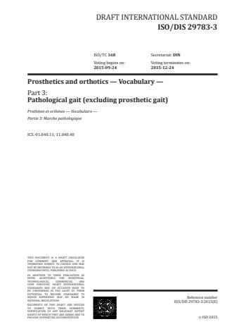 ISO 29783-3:2016 - Prosthetics and orthotics -- Vocabulary