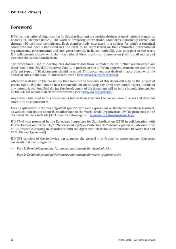 ISO 374-1:2016 ISO 374-1:2016 - Protective gloves against dangerous chemicals and micro-organisms - Page 4 preview