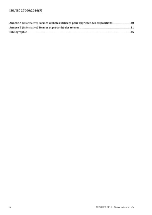 ISO/IEC 27000:2016 ISO/IEC 27000:2016 - Technologies de l'information -- Techniques de sécurité -- Systemes de gestion de sécurité de l'information -- Vue d'ensemble et vocabulaire - Page 4 preview