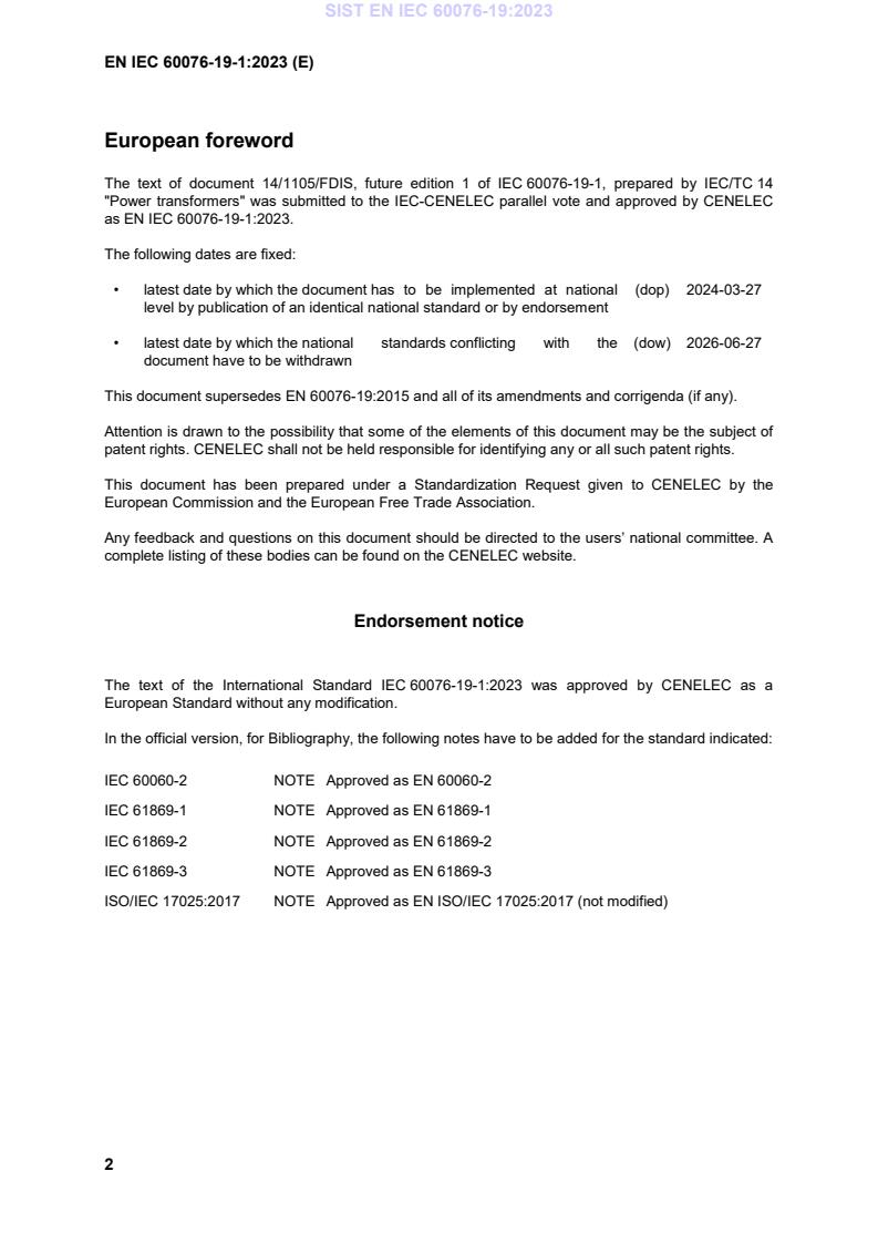 SIST EN IEC 60076-19:2023 SIST EN IEC 60076-19:2023 - BARVE - Page 4 preview