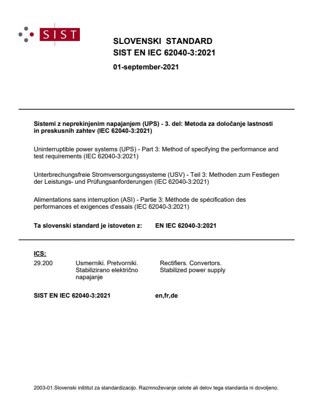 EN IEC 62040-3:2021 - BARVE