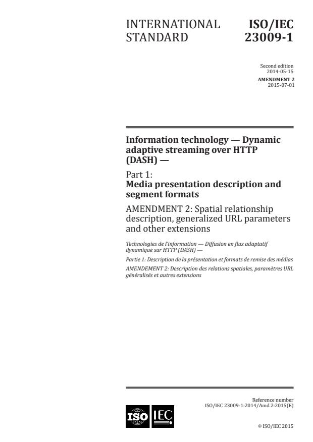 ISO/IEC 23009-1:2014/Amd 2:2015 - Spatial relationship description, generalized URL parameters and other extensions