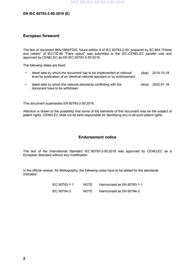 SIST EN IEC 60793-2-50:2019 SIST EN IEC 60793-2-50:2019 - BARVE - Page 4 preview