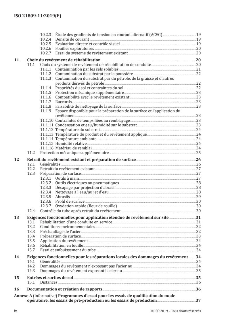 ISO 21809-11:2019 ISO 21809-11:2019 - Industries du pétrole et du gaz naturel -- Revetements externes des conduites enterrées ou immergées utilisées dans les systemes de transport par conduites - Page 4 preview