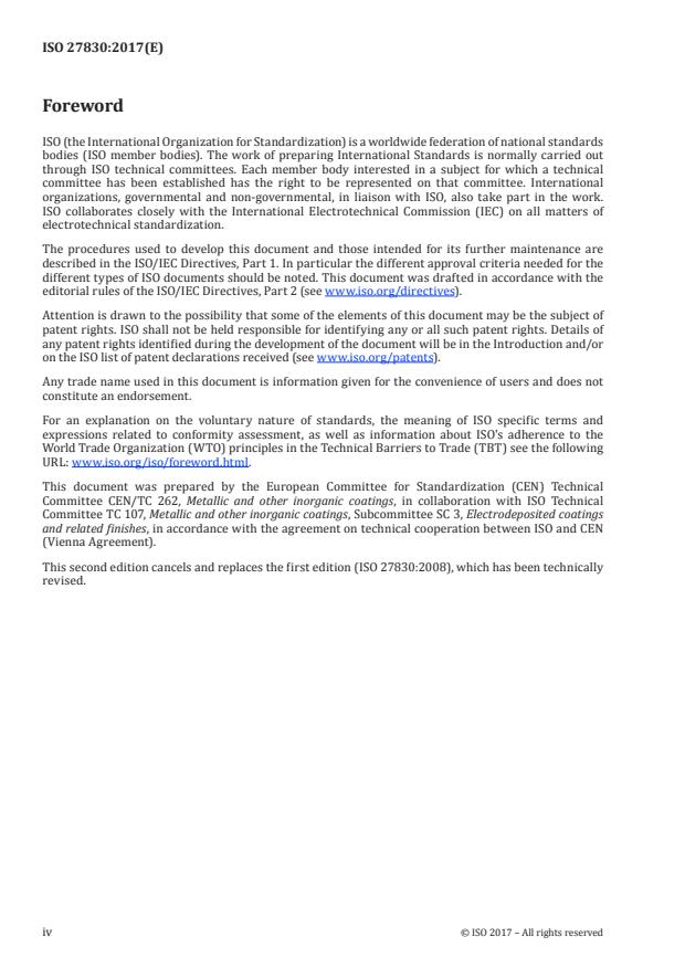 ISO 27830:2017 ISO 27830:2017 - Metallic and other inorganic coatings -- Requirements for the designation of metallic and inorganic coatings - Page 4 preview