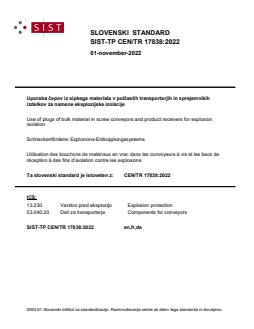 TP CEN/TR 17838:2022 - BARVE - Page 1 preview