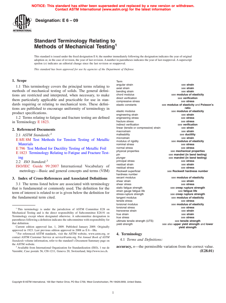 ASTM E6-09 - Standard Terminology Relating to  Methods of Mechanical Testing