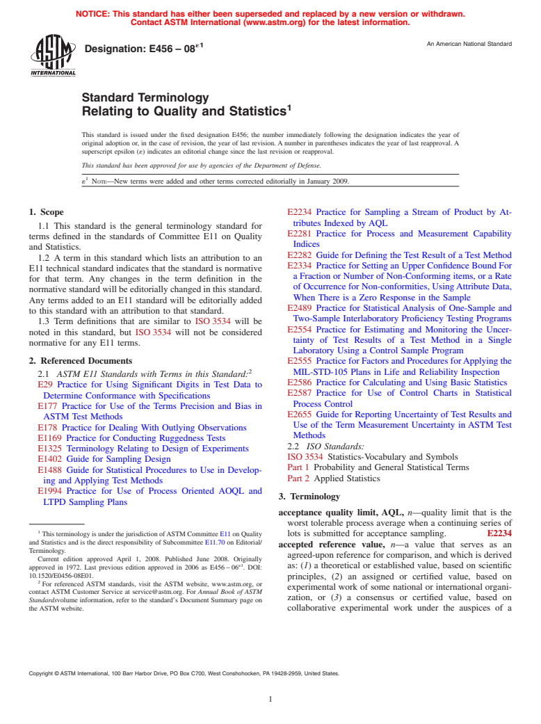 ASTM E456-08e1 - Standard Terminology  Relating to Quality and Statistics