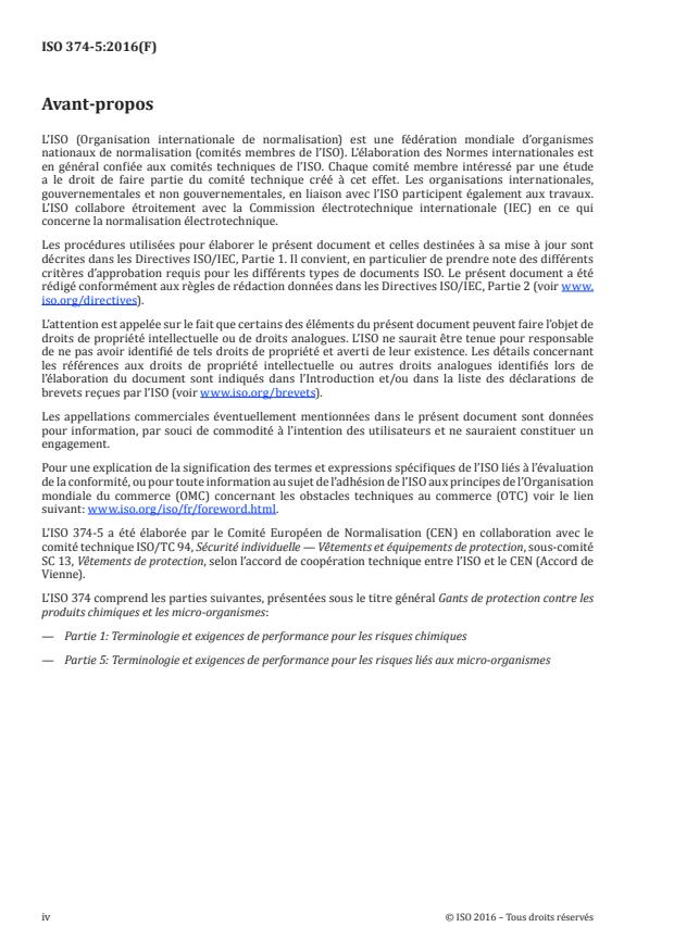 ISO 374-5:2016 ISO 374-5:2016 - Gants de protection contre les produits chimiques dangereux et les micro-organismes - Page 4 preview