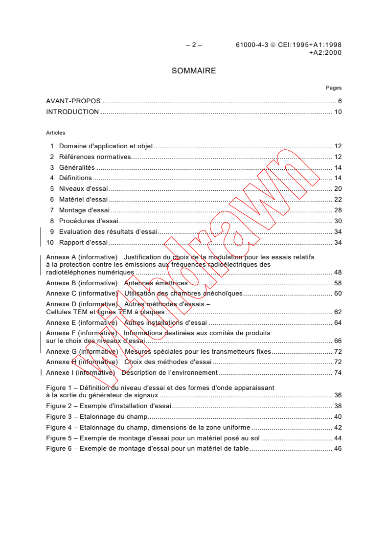 IEC 61000-4-3:1995 IEC 61000-4-3:1995+AMD1:1998+AMD2:2000 CSV - Electromagnetic compatibility (EMC)- Part 4-3: Testing and measurement techniques - Radiated, radio-frequency, electromagnetic field immunity test
Released:4/25/2001
Isbn:2831856752 - Page 4 preview