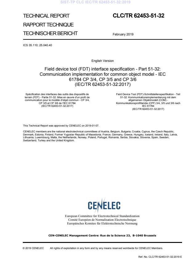 CLC/TR 62453-51-32:2019 TP CLC IEC/TR 62453-51-32:2019 - BARVE - Page 3 preview