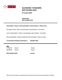 SIST EN 6081:2023 SIST EN 6081:2023 - Page 1 preview