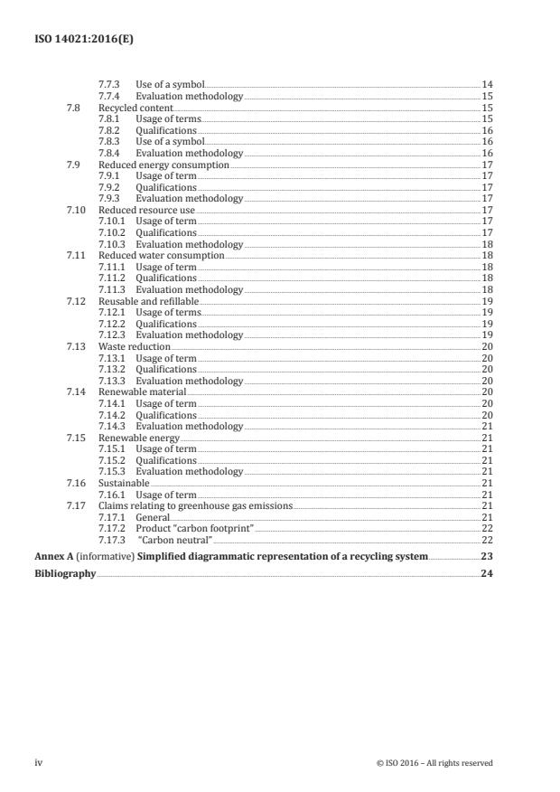 SIST ISO 14021:2016 ISO 14021:2016 - Environmental labels and declarations -- Self-declared environmental claims (Type II environmental labelling) - Page 4 preview