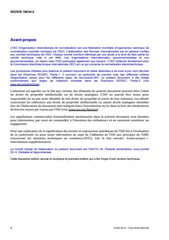 ISO 16634-2:2016 ISO 16634-2:2016 - Produits alimentaires -- Détermination de la teneur en azote total par combustion selon le principe Dumas et calcul de la teneur en protéines brutes - Page 4 preview