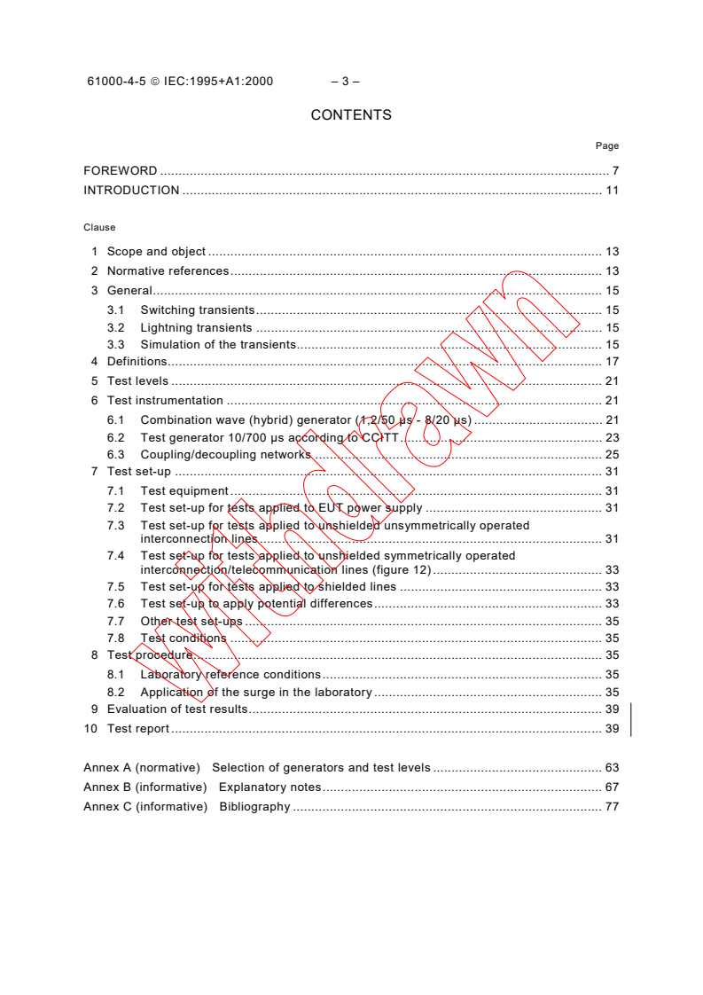 IEC 61000-4-5:1995 IEC 61000-4-5:1995+AMD1:2000 CSV - Electromagnetic compatibility (EMC)- Part 4-5: Testing and measurement techniques - Surge immunity test
Released:4/26/2001 - Page 4 preview