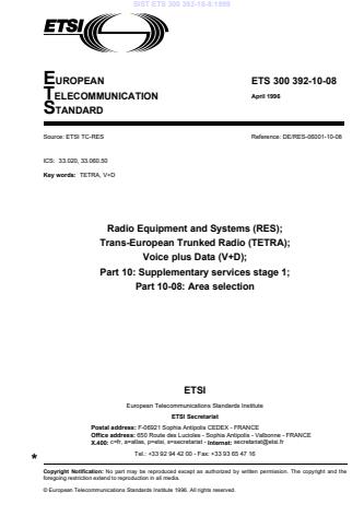 PSIST ETS 300 392-10-8:1999