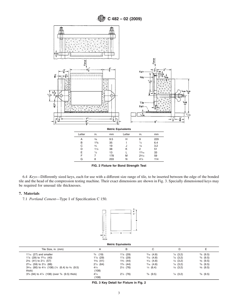 REDLINE ASTM C482-02(2009) - Standard Test Method for Bond Strength of Ceramic Tile to Portland Cement Paste