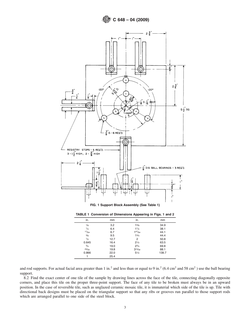 REDLINE ASTM C648-04(2009) - Standard Test Method for Breaking Strength of Ceramic Tile