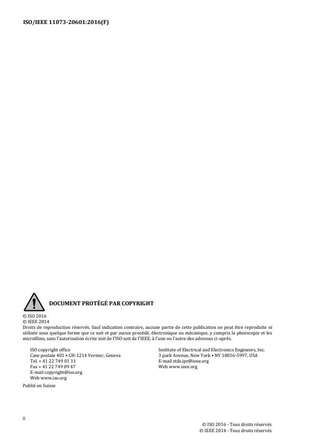 ISO/IEEE 11073-20601:2016 ISO/IEEE 11073-20601:2016 - Informatique de santé -- Communication entre dispositifs de santé personnels - Page 2 preview