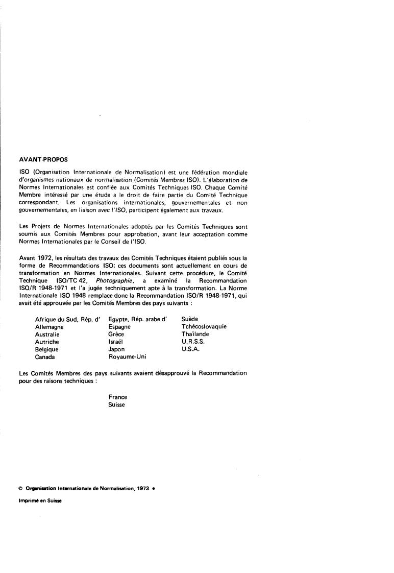 ISO 1948:1973 ISO 1948:1973 - Photography — Front lens barrels up to 100 mm — Dimensions important to the connection of auxiliaries
Released:10/1/1973 - Page 2 preview