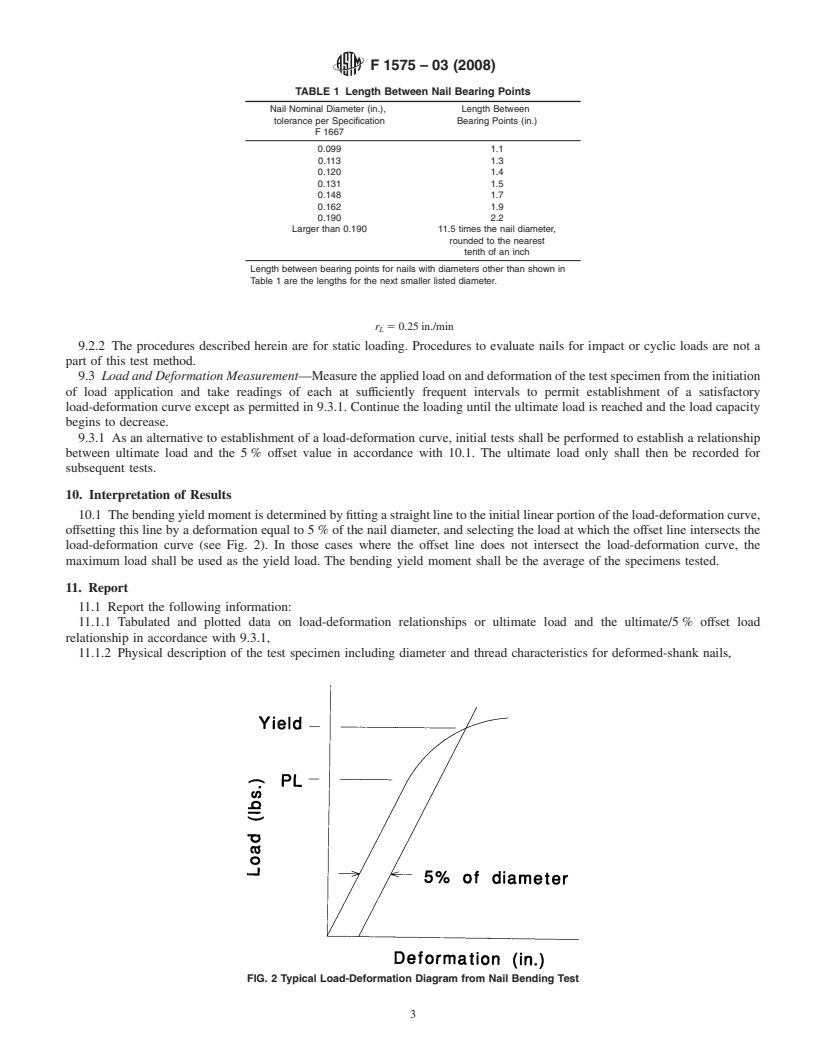 REDLINE ASTM F1575-03(2008) - Standard Test Method for Determining Bending Yield Moment of Nails