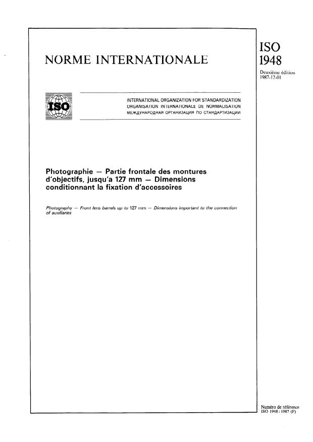 ISO 1948:1987 ISO 1948:1987 - Photographie - Page 1 preview
