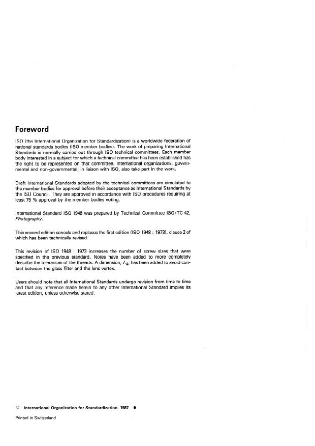 ISO 1948:1987 ISO 1948:1987 - Photography -- Front lens barrels up to 127 mm -- Dimensions important to the connection of auxiliaries - Page 2 preview