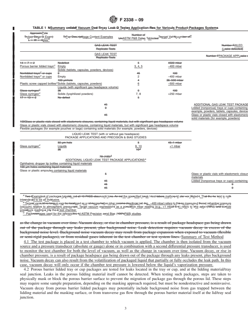 REDLINE ASTM F2338-09 - Standard Test Method for Nondestructive Detection of Leaks in Packages by Vacuum Decay Method