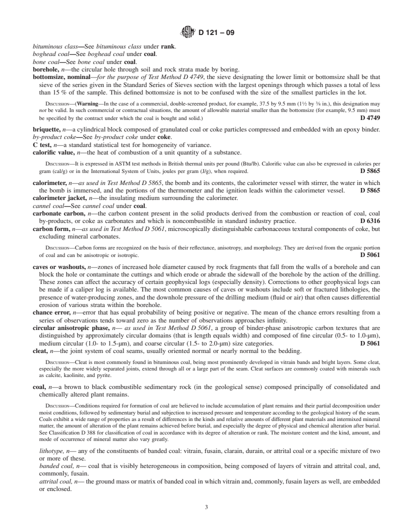 REDLINE ASTM D121-09 - Standard Terminology of Coal and Coke