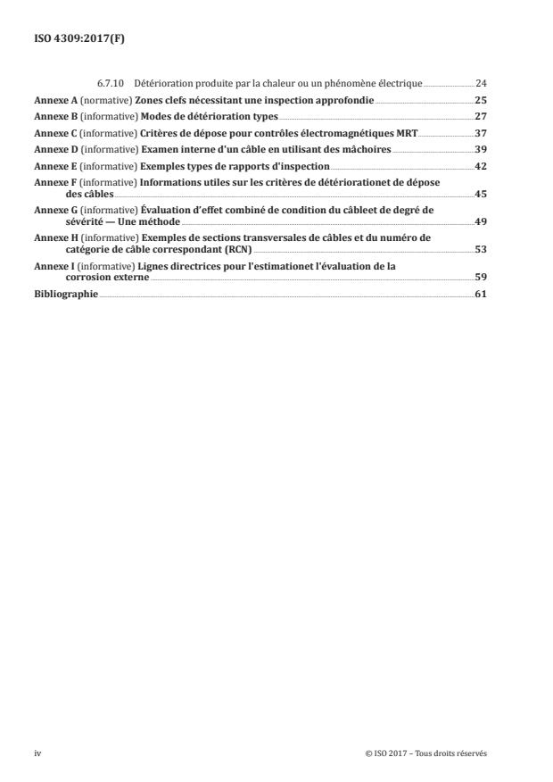 ISO 4309:2017 ISO 4309:2017 - Appareils de levage a charge suspendue -- Câbles en acier -- Entretien et maintenance, inspection et dépose - Page 4 preview