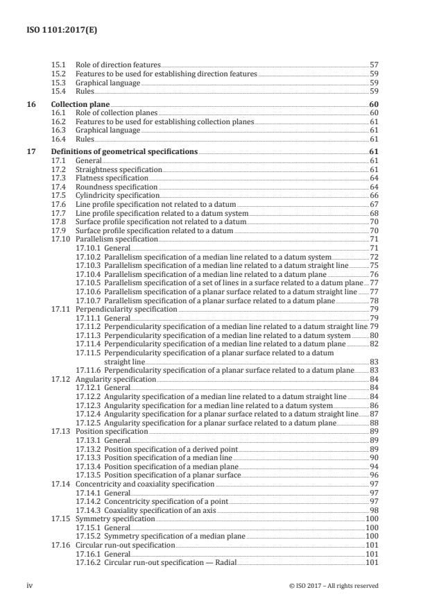 ISO 1101:2017 ISO 1101:2017 - Geometrical product specifications (GPS) -- Geometrical tolerancing -- Tolerances of form, orientation, location and run-out - Page 4 preview