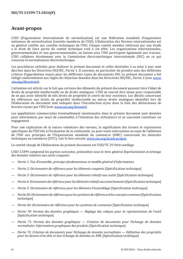 ISO/TS 13399-71:2016 ISO/TS 13399-71:2016 - Représentation et échange des données relatives aux outils coupants - Page 4 preview