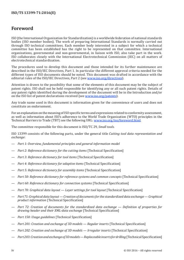ISO/TS 13399-71:2016 ISO/TS 13399-71:2016 - Cutting tool data representation and exchange - Page 4 preview