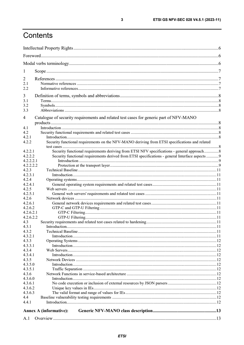 ETSI GS NFV-SEC 028 V4.5.1 (2023-11) - Network Functions Virtualisation (NFV) Release 4; Security; Security Assurance Specification (SCAS) for Generic NFV-MANO