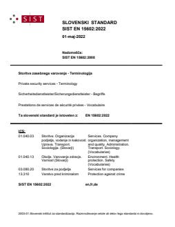 SIST EN 15602:2022 - Page 1 preview