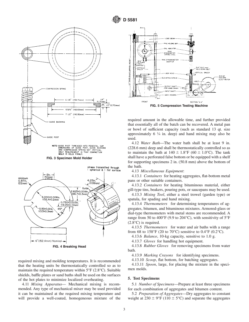 ASTM D5581-96(2001) - Standard Test Method for Resistance to Plastic Flow of Bituminous Mixtures Using Marshall Apparatus (6 inch-Diameter Specimen)