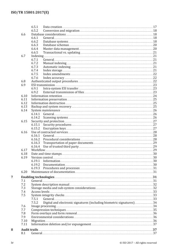 ISO/TR 15801:2017 ISO/TR 15801:2017 - Document management -- Electronically stored information -- Recommendations for trustworthiness and reliability - Page 4 preview