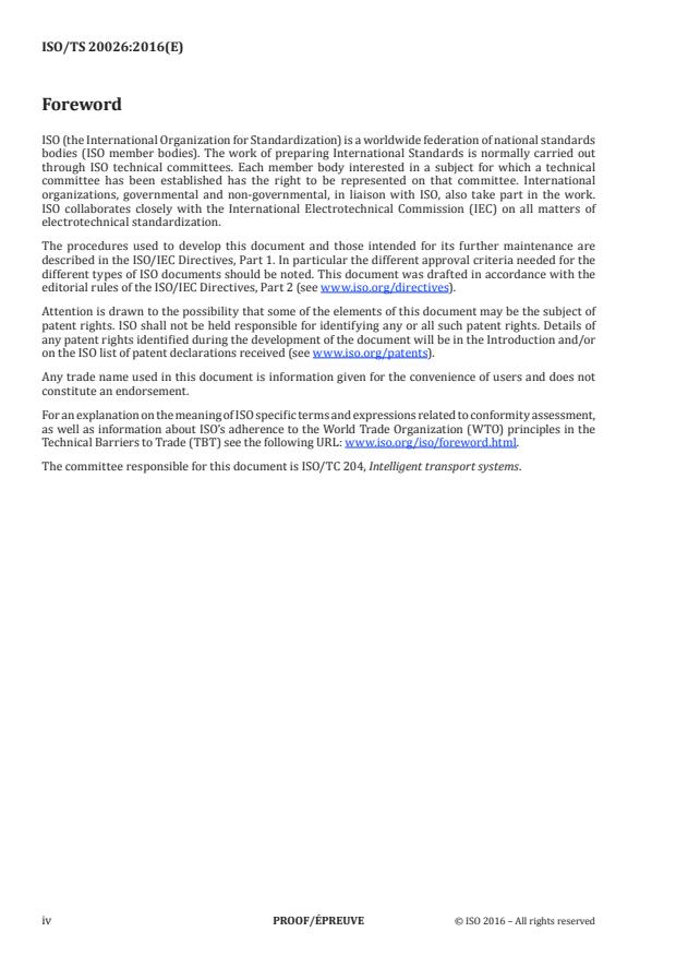 ISO/PRF TS 20026 ISO/PRF TS 20026 - Intelligent transport systems -- Cooperative ITS -- Test architecture - Page 4 preview