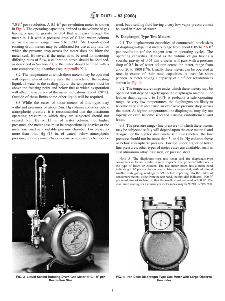 ASTM D1071-83(2008) - Standard Test Methods for Volumetric Measurement of Gaseous Fuel Samples (Withdrawn 2017)