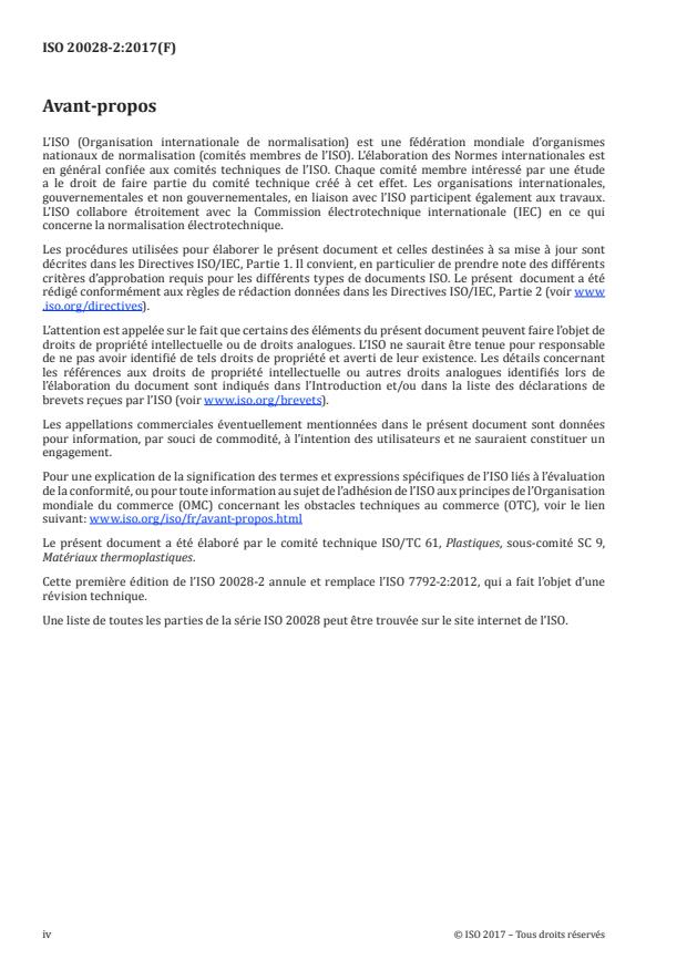ISO 20028-2:2017 ISO 20028-2:2017 - Plastiques -- Matériaux polyesters thermoplastiques (TP) pour moulage et extrusion - Page 4 preview