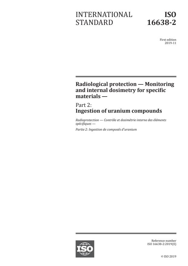 ISO 16638-2:2019 - Radiological protection -- Monitoring and internal dosimetry for specific materials